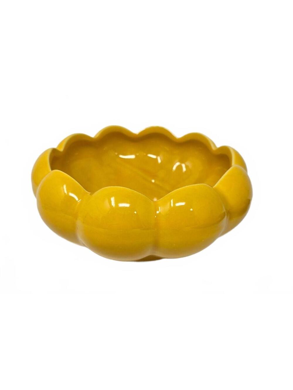 Vintage McCoy Floraline 509 Yellow Lotus Planter Bowl MCM Pottery USA